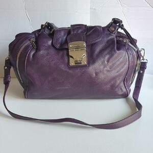 Michael Kors Purple Leather Satchel Bag